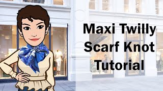 How To Tie An Hermès Maxi Twilly Scarf Knot Tutorial  Flamingo Party by Laurence Bourthoumieux [upl. by Anaxor]