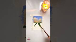 Sunset drawing with acrylic painting painting art drawing shorts shortvideo acrylicpainting [upl. by Dietz]