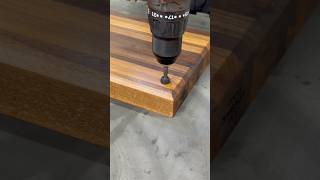 Adding rubber feet to my Butcher Block woodworking wood entrepreneur smallbusiness [upl. by Osmund331]