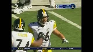 2008  Hines Ward Huge Block on Rivers [upl. by Cinimmod]