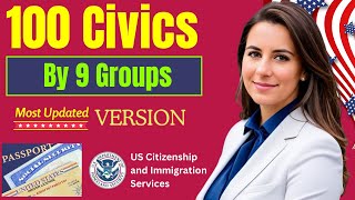 100 CIVICS QUESTIONS 2024 BY 9 GROUPS and FULL ANSWERS for US Citizenship Test [upl. by Elocin]