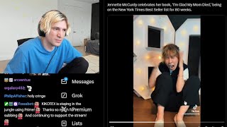 xQc reacts to Jennette McCurdy Screaming at Loud Confettis [upl. by Amol427]