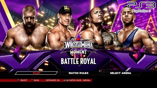 WWE 2K14 PS3  John Cena VS The Rock VS Triple H VS Santino Marella  4Man Battle Royal KO Match [upl. by Enomor631]