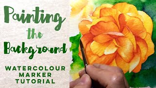 Winsor and Newton Watercolor Markers  Painting a background tutorial [upl. by Magnolia857]