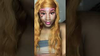 Before amp After face art pink makeup rhinestones makeup shorts viralshorts shortvideo [upl. by Revned47]