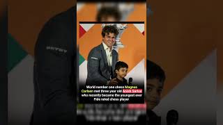 Magnus Carlsen Met World youngest chess player Anish Sarkar chess magnuscarlsen anishsarkar [upl. by Leuqim]