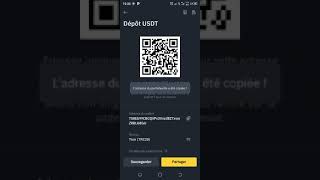 comment copier son adresse USDT sur binance pour le retrait de son argent partir 1 abonnezvous [upl. by Eiramanin]