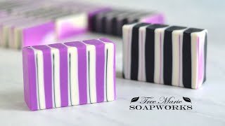 Cold Process Soap Making  Stripe Swirl Technique [upl. by Ilegna]