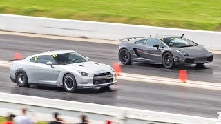 1600hp Nissan GTR BATTLES 2000hp LAMBO [upl. by Myriam852]