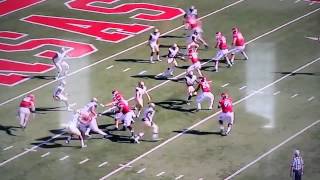 Arkansas Offensive Lineman Throws TD Pass [upl. by Anaujat1]