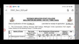 Defence Services Staff College भर्ती 2021 [upl. by Obediah158]