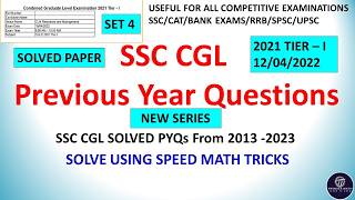 cgl previous year question paper tier 1  CGL 2021 Math solved paper 12042022 [upl. by Kus]