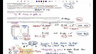 pharmacokinetics  Adsorption of Drugs  Factors Affecting  pharmacology pharmacokinetics [upl. by Anegue365]