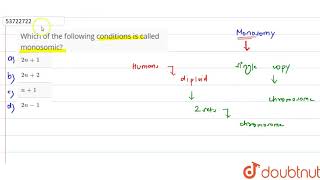 Which of the following conditions is called monosomic  12  PRINCIPLES OF INHERITANCE AND VA [upl. by Nraa455]