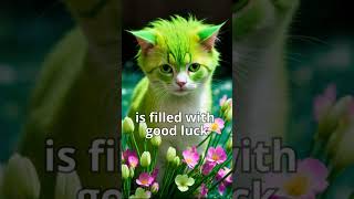 Newborn Kitten to Lucky Cat Time Lapse Ai Cat No real cats were dyed green shorts cat lucky [upl. by Damon468]