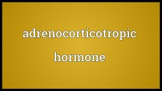 Adrenocorticotropic hormone Meaning [upl. by Wilburn]