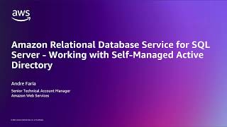 Joining Amazon RDS for SQL Server Instances to selfmanaged Microsoft Active Directory AD domain [upl. by Alyhs]
