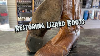 Satisfying Repair on Vintage Lizard Boots [upl. by Press723]