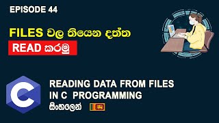 Reading Data From Files in C Programming  C Programming Sinhala Tutorial  Episode 44 [upl. by Eirb]