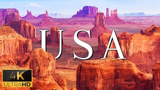 FLYING OVER THE USA 4K UHD  Relaxing Music With Stunning Beautiful Nature 4K Video Ultra HD [upl. by Nortyad]