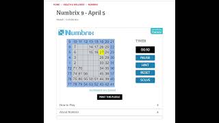 Solve Daily Numbrix 9 Puzzle 452024 ASMR [upl. by Ilka]