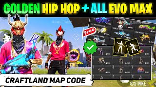 ALL EVO GUN MAX  GOLDEN HIP HOP CRAFTLAND CODE  FREE FIRE CRAFTLAND CODE  FF CRAFTLAND MAP CODE [upl. by Haelam]