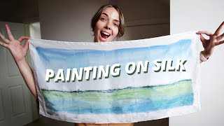 How To PAINT ON SILK beginner friendly [upl. by Haibot]