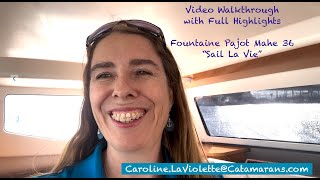 Fountaine Pajot Mahe 36 quotSail La Viequot catamaran walkthrough with highlights [upl. by Selrahcnhoj]