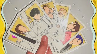 DIY BTS photo cards  Making BTS photo cards How to make BTS photo cards  BTS line art  BUTTER [upl. by Lipcombe272]