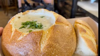 Boudin Clam Chowder sourdough bread bowl [upl. by Huppert]