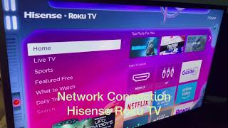 Hisense RoKu TV  Smart TV  Finding Network in Settings SetUp  Check Internet Connection [upl. by Adnema]