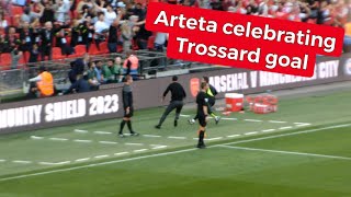 Arteta and Guardiola reaction to Trossard goal vs Man City [upl. by Ferwerda10]