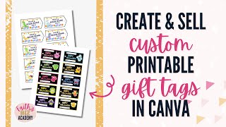 DIY Printable Gift Tags In Canva [upl. by Enad]