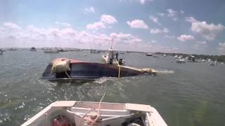 Recovery of 37 boat Duxbury Harbor 30 June 2015 [upl. by Mclyman]