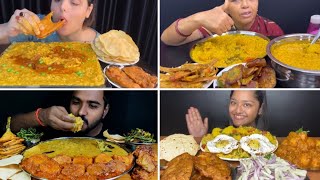 ASMR Eating indian Food 😋  Different types Khichdi With Dumalu Fish Fry Alu Began Onion Pakoda [upl. by Solegna]