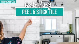 How to Install Peel and Stick Tile Backsplash because its SO EASY  The DIY Mommy [upl. by Gorey799]