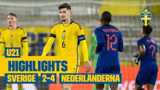 Highlights U21  Sverige – Nederländerna 24  EMkvalförlust i Borås [upl. by Anthony648]