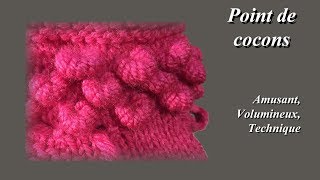 Tuto tricot  Le point de cocons [upl. by Lanoil]