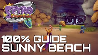 Spyro 2 Riptos Rage Reignited 100 Guide SUNNY BEACH ALL ORBS GEMS [upl. by Finbur]