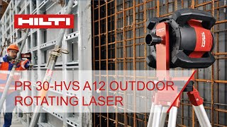 Hilti PR 30HVS A12 outdoor rotating laser demo [upl. by Clayson]