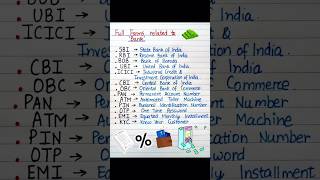 Full form related to Bank 🏦 fullform abbreviation acronym shorts ytshorts english [upl. by Mcdade992]