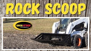 Quick Attach® Rock Scoop™ Skid Steer Skeleton Rock Bucket Attachment [upl. by Jacinto]