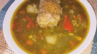 Receta de Aguadito de pollo comida casera peruana [upl. by Ecitnirp]