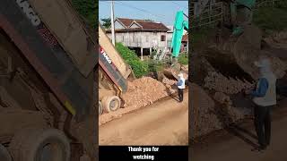 Unexpected Dump Truck 255T Stuck In Mud While Turn Back To Unloading Soil For Road Foundation [upl. by Skipp]