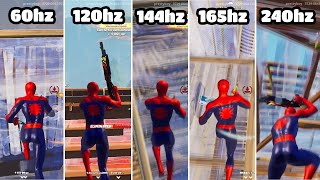 Fortnite 60hz vs 120hz vs 144hz vs 165hz vs 240hz [upl. by Mohr726]