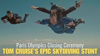 Tom Cruises Epic Skydiving Stunt at Paris Olympics Closing Ceremony [upl. by Fricke]