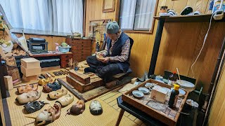 2880時間かけて能面を製作するプロセス。50年以上能面を作り続けるベテラン能面師 [upl. by Atselec]