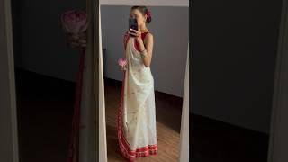 Bengali Saree Drape 🌺 saree indianwear sareedrapping [upl. by Duer]