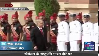 Seychelles President accorded Guard of Honour at Rashtrapati Bhavan [upl. by Dorie26]