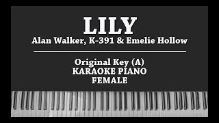 Lily FEMALE KARAOKE PIANO COVER Alan Walker [upl. by Eet]